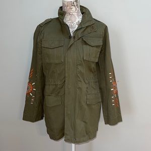 Hayden Embroidered Olive Green Cargo Jacket Small